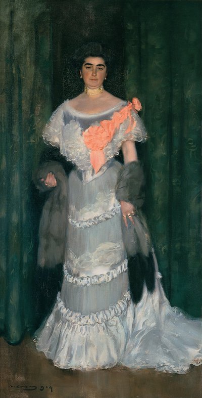 Montserrat Casas de Nieto, in Evening Dress by Ramon Casas i Carbo